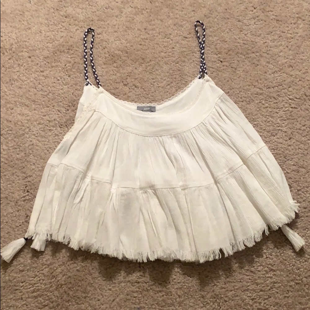 Aerie White and Blue Tie Tank Top size XS